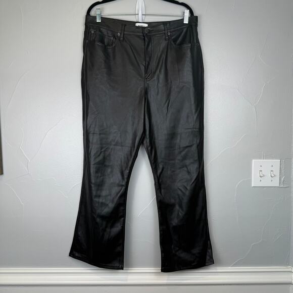 Pistola Faux Leather Pants Black Size 33 Flare Leg High Rise Sleek Edgy - Picture 1 of 9